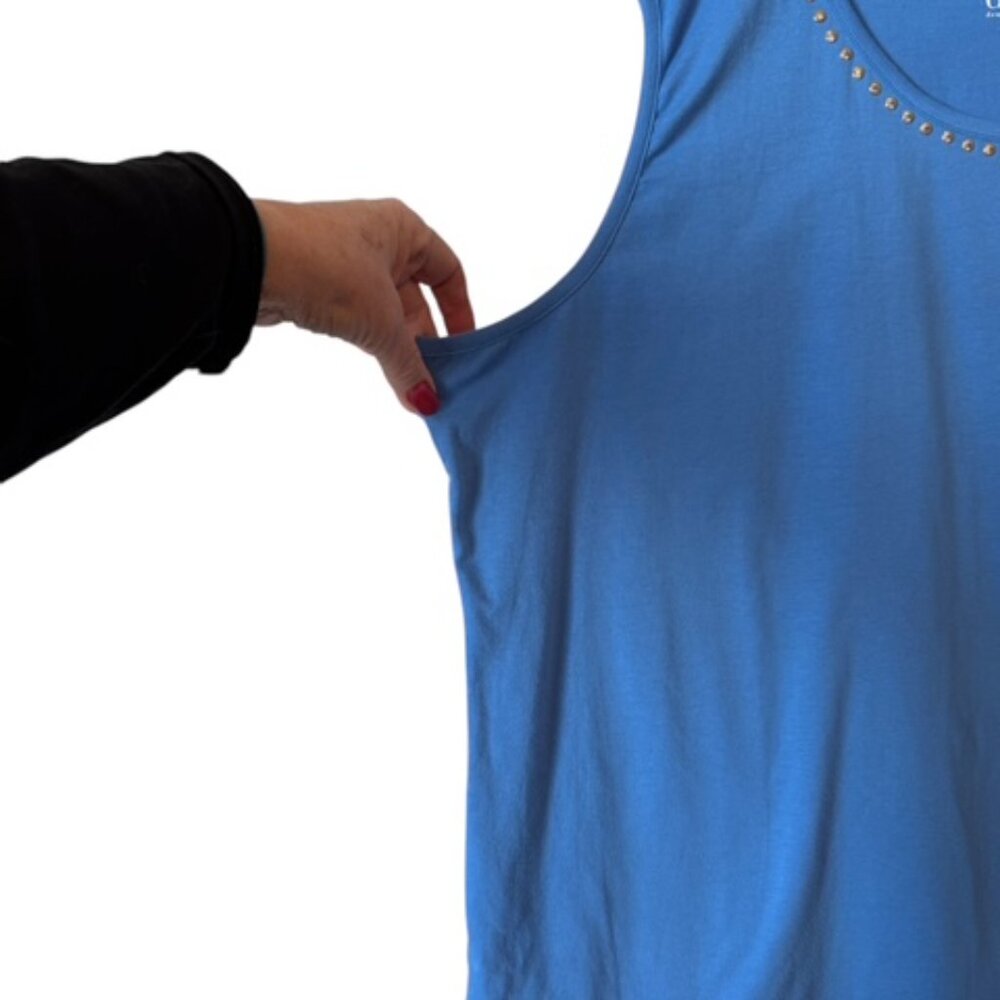 NWT DENIM & CO PERFECT for SUMMER SLEEVELESS TOP PLUS: 2X #X - Picture 2 of 6